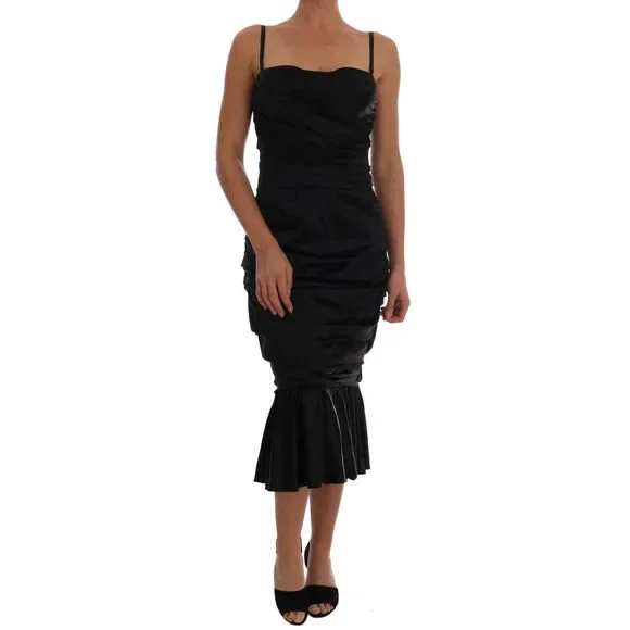 Dolce & Gabbana | Dresses | Dolce Gabbana Black Mermaid Ruched Gown Dress |  Poshmark